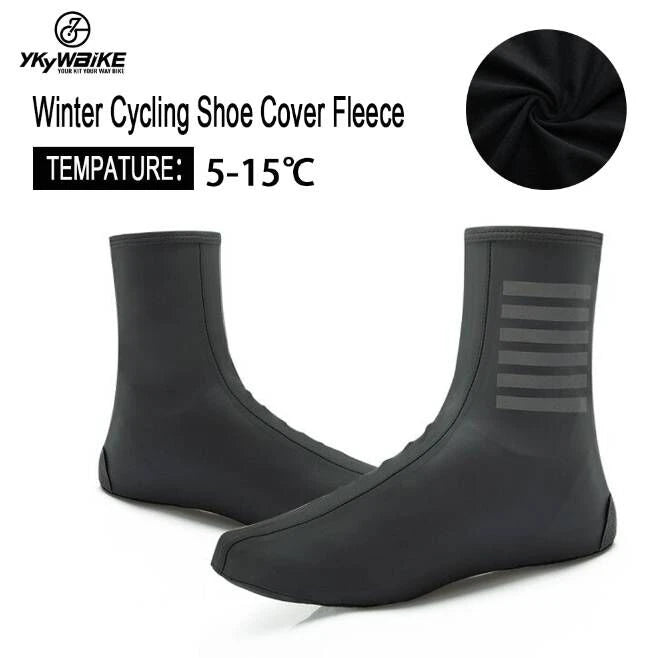 YKYWBIKE Waterproof Cycling Overshoes Bicycle Shoes Covers Reflective Windproof MTB Road Keep Warm Bike Lock Protector