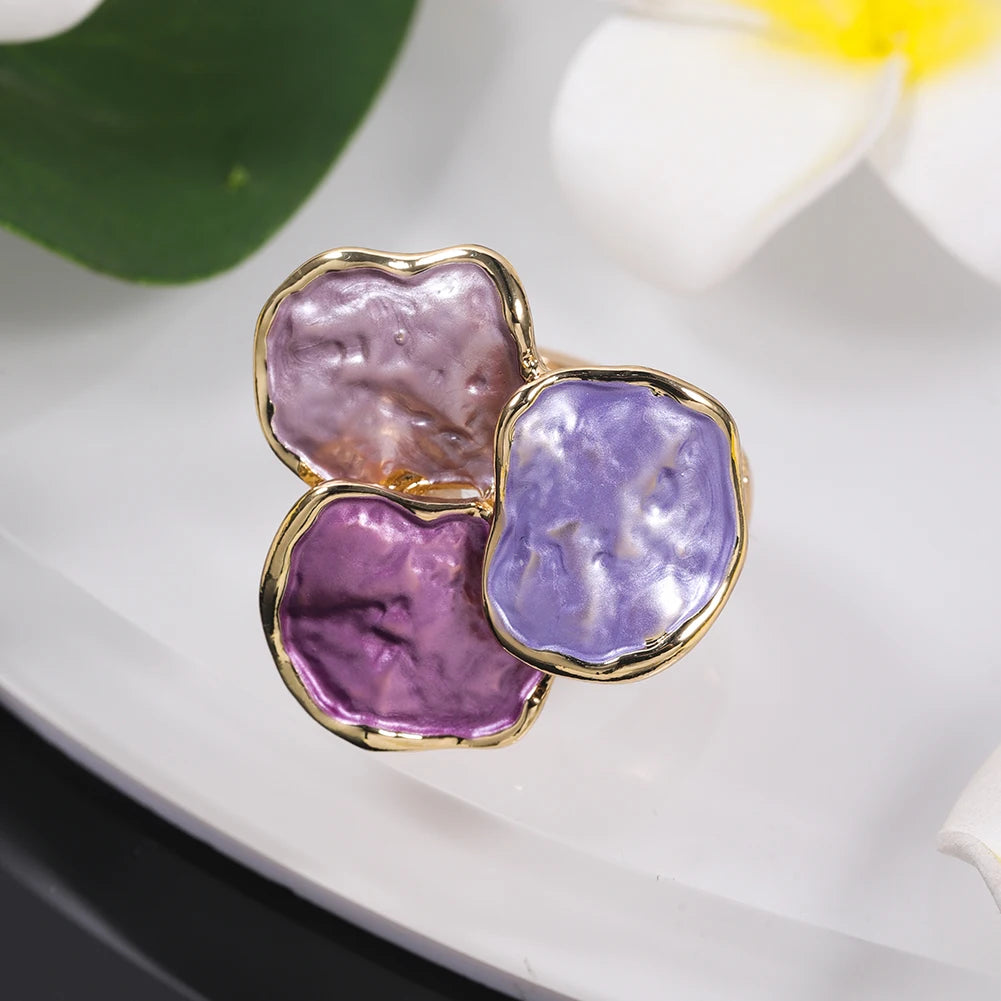 Cring Coco New in Rings Big Rings for Women Accessories Enamel Famous Woman Luxury Brand Ring Jewelry Large Extravagant Rings