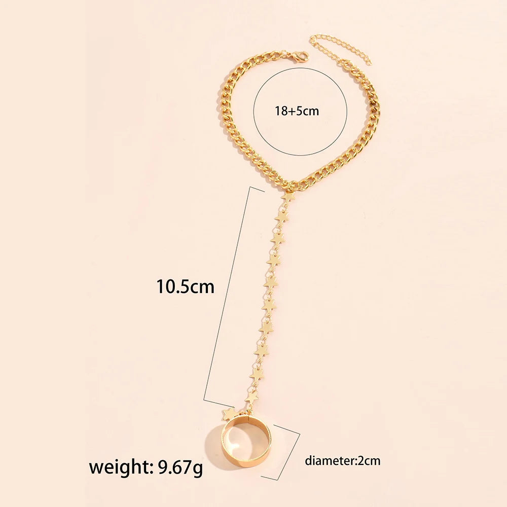 Creative Butterfly Link Chain Bracelet Connected Finger Ring Bangle Bracelets for Women Linked Hand Harness Couple Jewelry Gifts