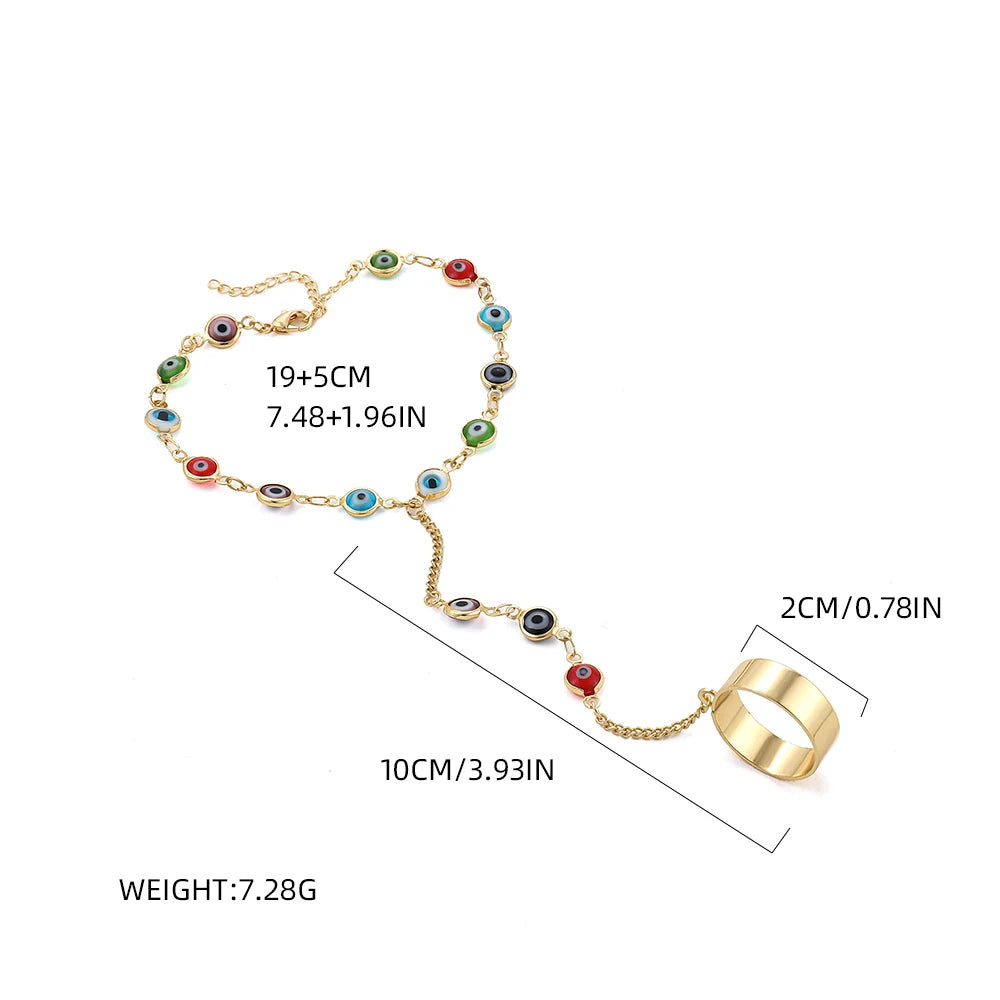 Creative Butterfly Link Chain Bracelet Connected Finger Ring Bangle Bracelets for Women Linked Hand Harness Couple Jewelry Gifts