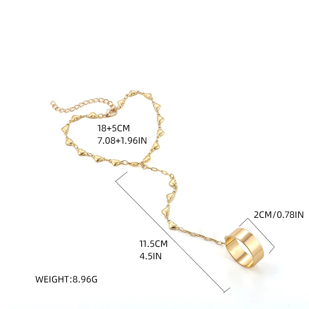 Creative Butterfly Link Chain Bracelet Connected Finger Ring Bangle Bracelets for Women Linked Hand Harness Couple Jewelry Gifts