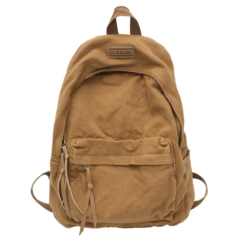 Unisex 100% Cotton Backpacks Solid Color School Bags Large Capacity Clouth Leisure Or Travel Bags Lazy Style Satchels mochila 가방
