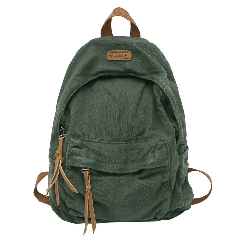 Unisex 100% Cotton Backpacks Solid Color School Bags Large Capacity Clouth Leisure Or Travel Bags Lazy Style Satchels mochila 가방