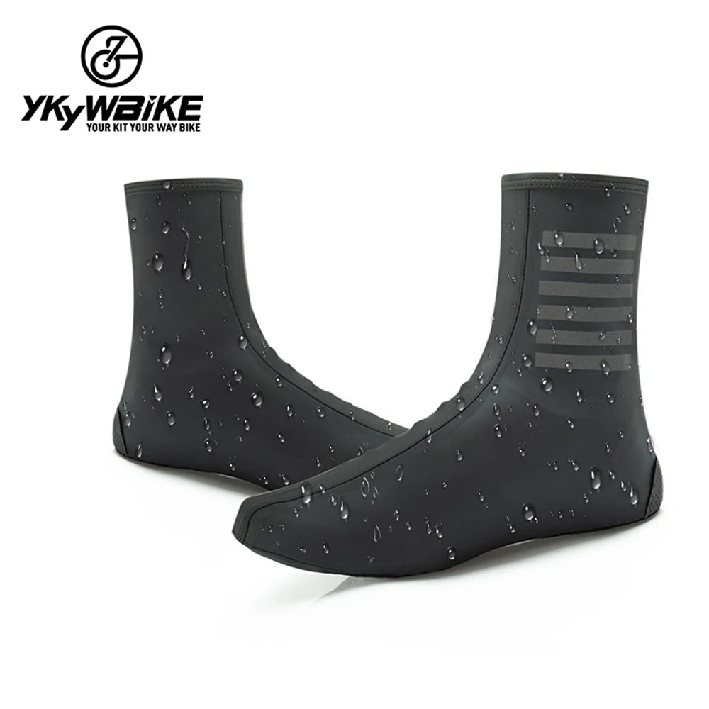 YKYWBIKE Waterproof Cycling Overshoes Bicycle Shoes Covers Reflective Windproof MTB Road Keep Warm Bike Lock Protector