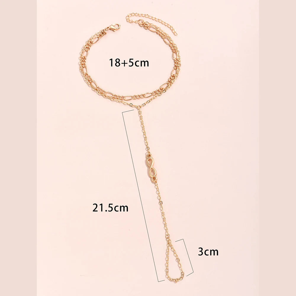Creative Butterfly Link Chain Bracelet Connected Finger Ring Bangle Bracelets for Women Linked Hand Harness Couple Jewelry Gifts