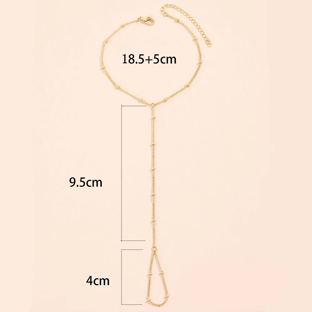 Creative Butterfly Link Chain Bracelet Connected Finger Ring Bangle Bracelets for Women Linked Hand Harness Couple Jewelry Gifts