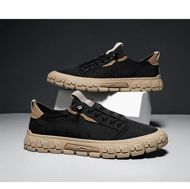 Men Shoes Ice Silk Canvas Shoes for Men 2023 New Breathable Sport Casual Shoes Slip on Men Sneakers Platform Vulcanized Loafers