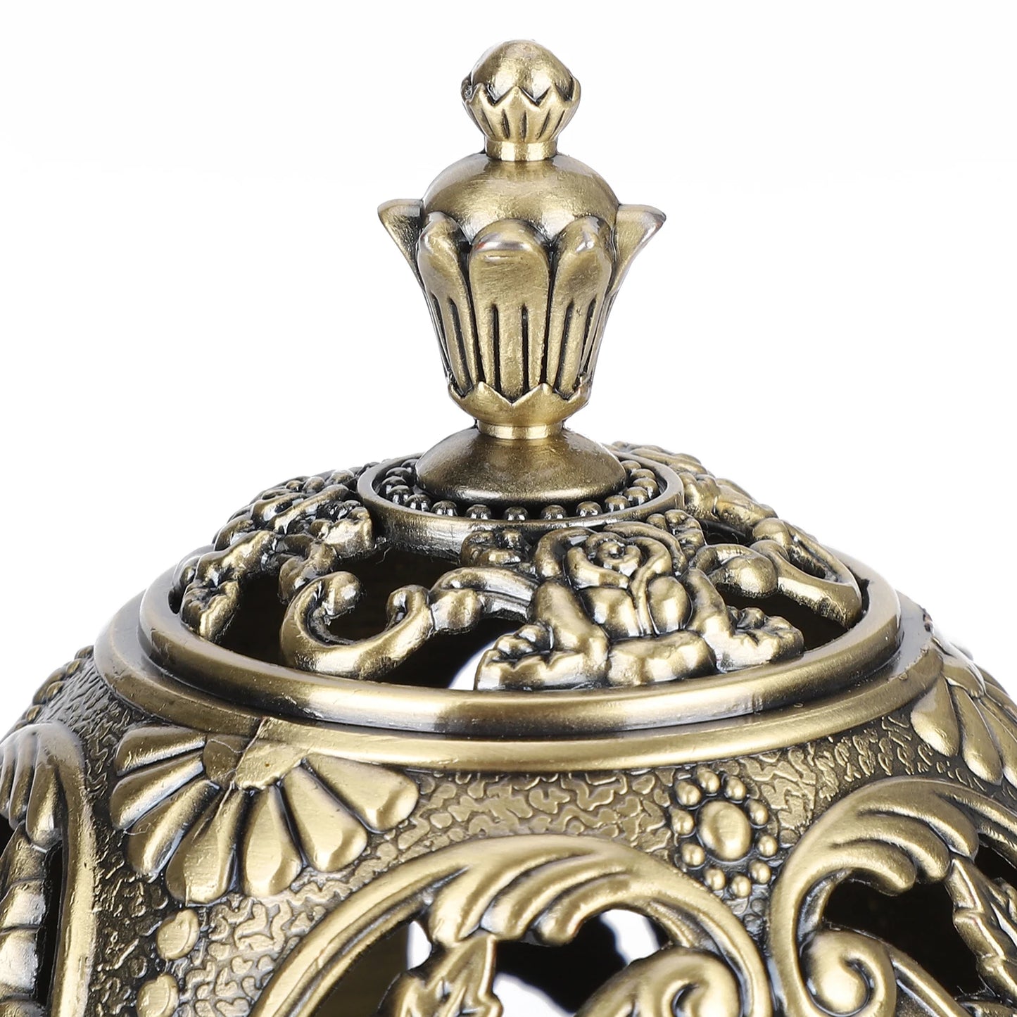 Vintage Incense Burner Holder Zinc Alloy Ornament Table Decoration Metal Craft Gift for Home Bedroom Office