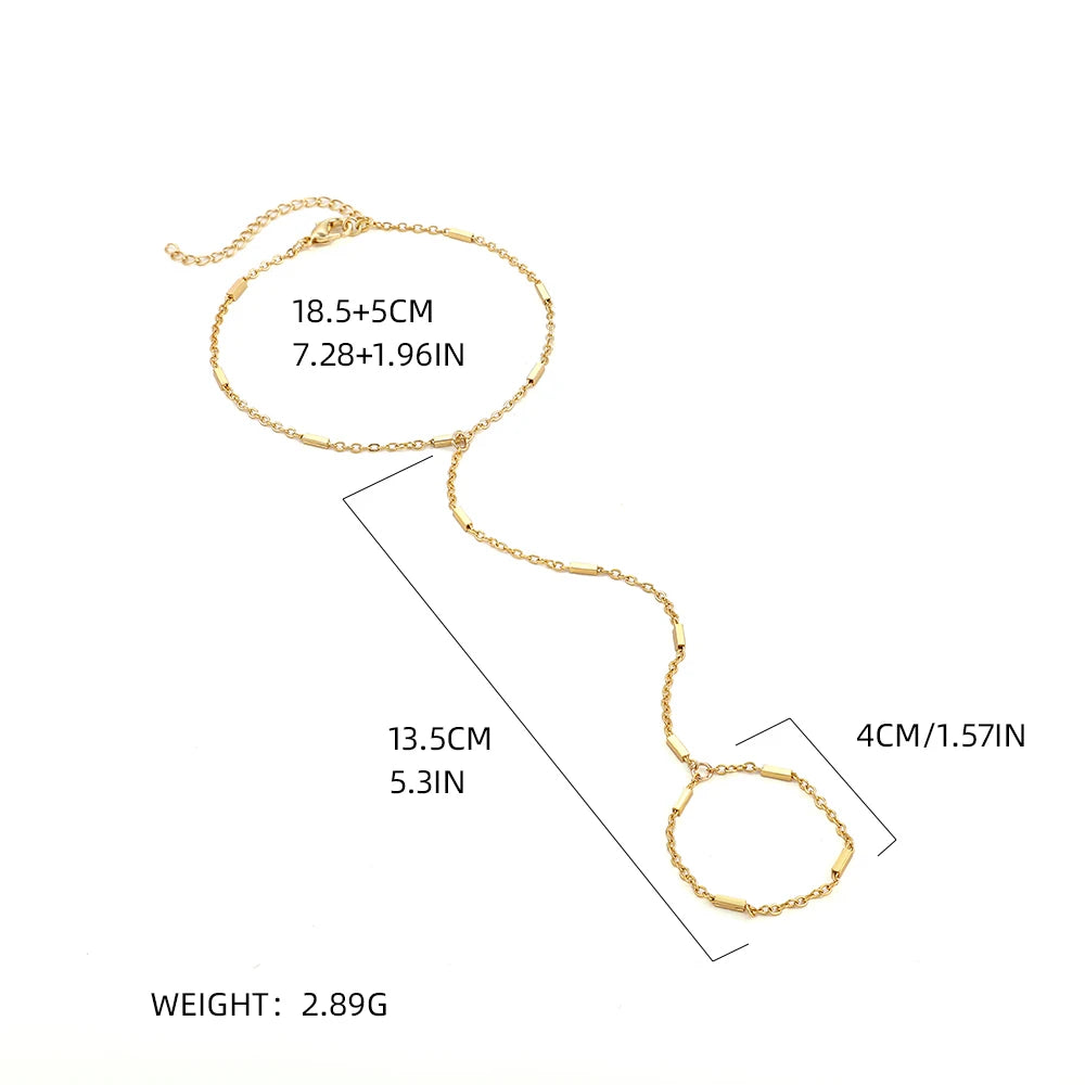 Creative Butterfly Link Chain Bracelet Connected Finger Ring Bangle Bracelets for Women Linked Hand Harness Couple Jewelry Gifts