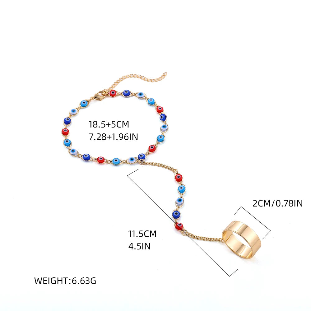 Creative Butterfly Link Chain Bracelet Connected Finger Ring Bangle Bracelets for Women Linked Hand Harness Couple Jewelry Gifts