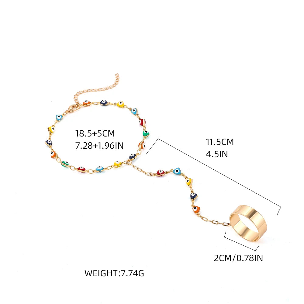 Creative Butterfly Link Chain Bracelet Connected Finger Ring Bangle Bracelets for Women Linked Hand Harness Couple Jewelry Gifts