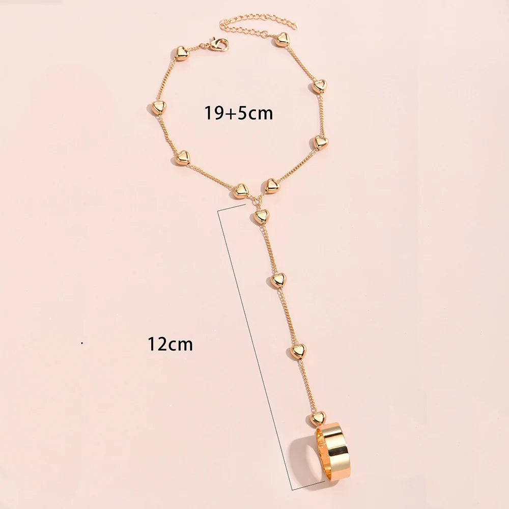Creative Butterfly Link Chain Bracelet Connected Finger Ring Bangle Bracelets for Women Linked Hand Harness Couple Jewelry Gifts