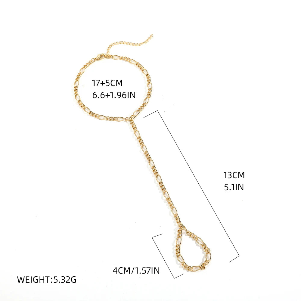 Creative Butterfly Link Chain Bracelet Connected Finger Ring Bangle Bracelets for Women Linked Hand Harness Couple Jewelry Gifts