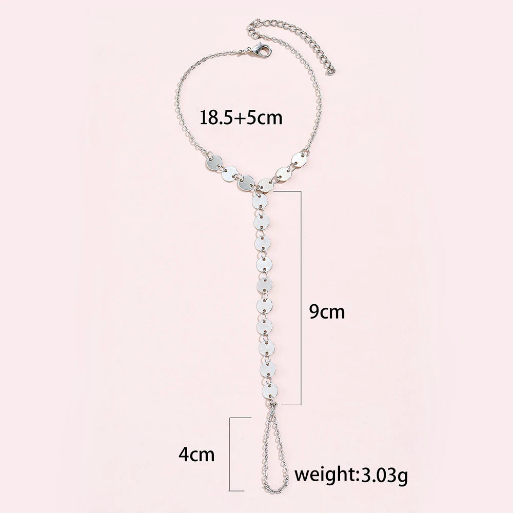 Creative Butterfly Link Chain Bracelet Connected Finger Ring Bangle Bracelets for Women Linked Hand Harness Couple Jewelry Gifts