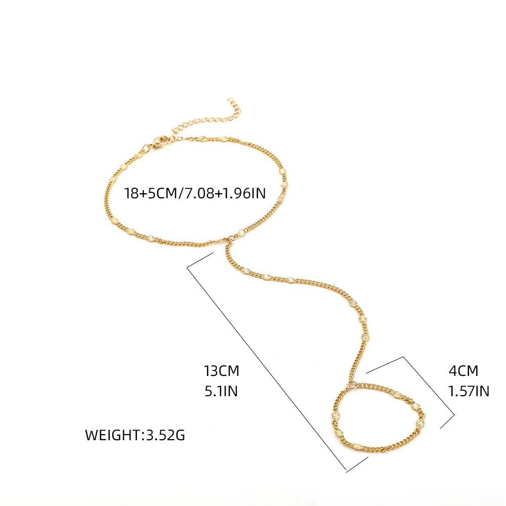 Creative Butterfly Link Chain Bracelet Connected Finger Ring Bangle Bracelets for Women Linked Hand Harness Couple Jewelry Gifts