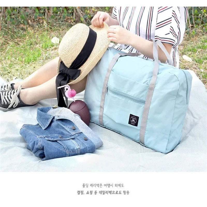 Portable Multi-function Bag Folding Travel Bags Nylon Waterproof Bag Large Capacity Hand Luggage Business Trip Traveling Bags