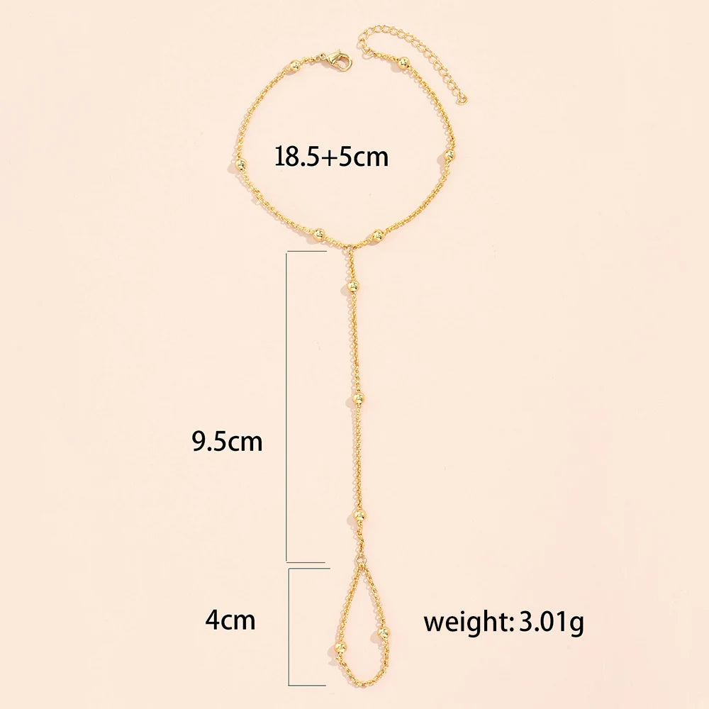 Creative Butterfly Link Chain Bracelet Connected Finger Ring Bangle Bracelets for Women Linked Hand Harness Couple Jewelry Gifts