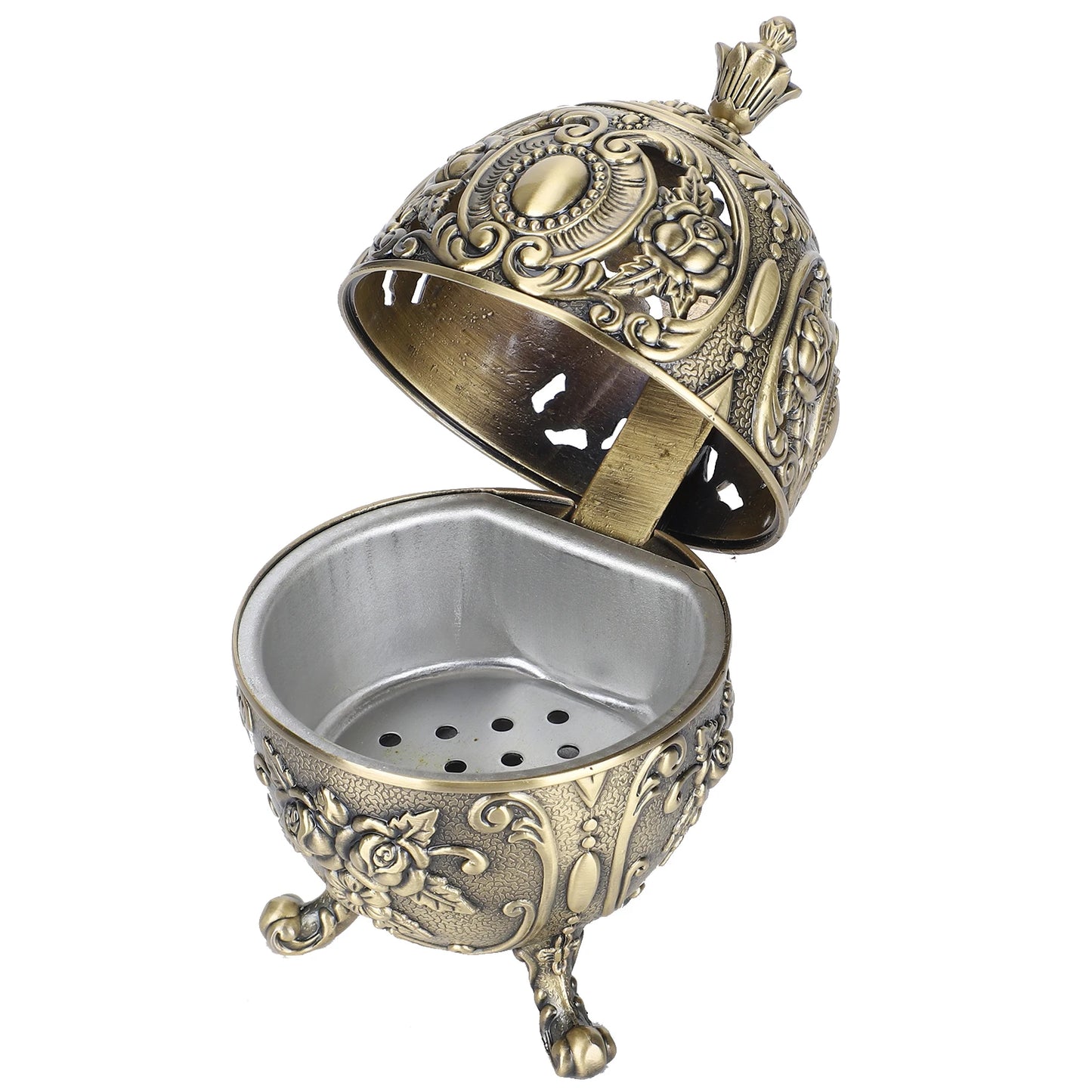 Vintage Incense Burner Holder Zinc Alloy Ornament Table Decoration Metal Craft Gift for Home Bedroom Office