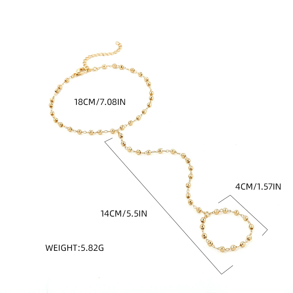 Creative Butterfly Link Chain Bracelet Connected Finger Ring Bangle Bracelets for Women Linked Hand Harness Couple Jewelry Gifts