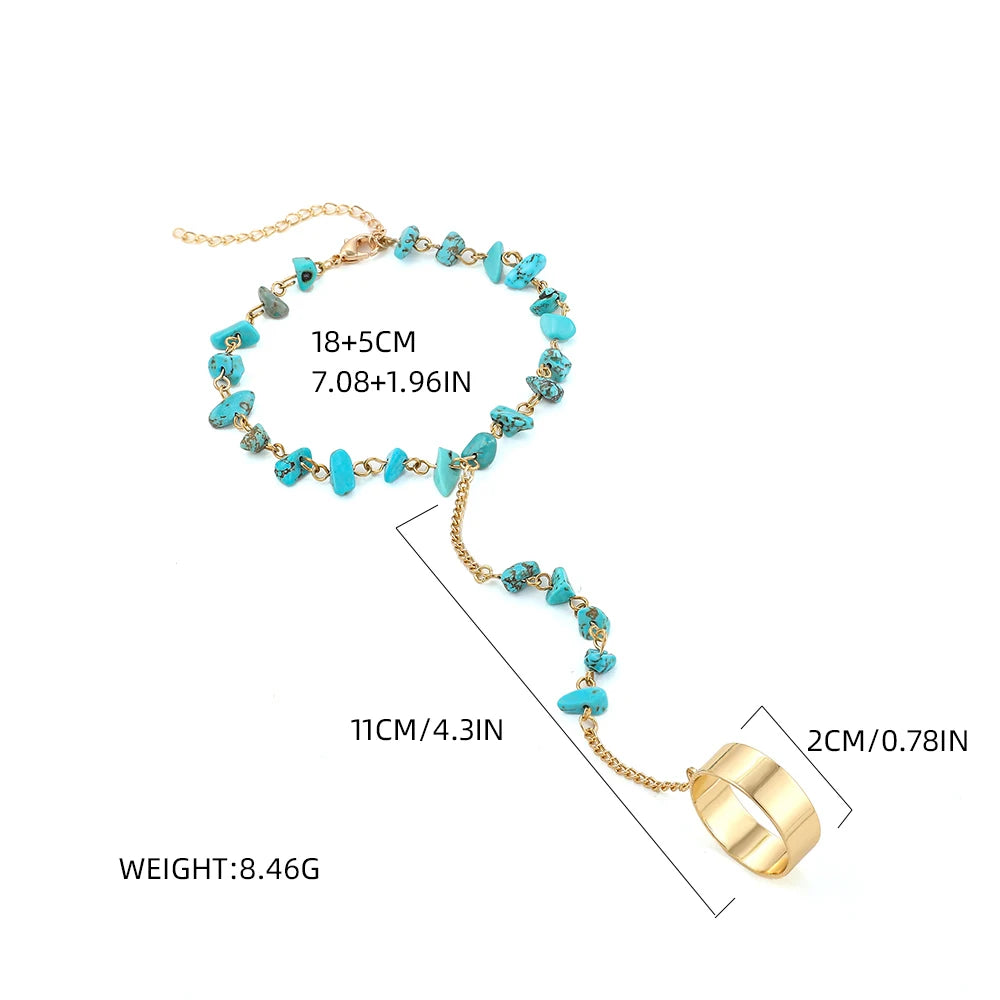Creative Butterfly Link Chain Bracelet Connected Finger Ring Bangle Bracelets for Women Linked Hand Harness Couple Jewelry Gifts