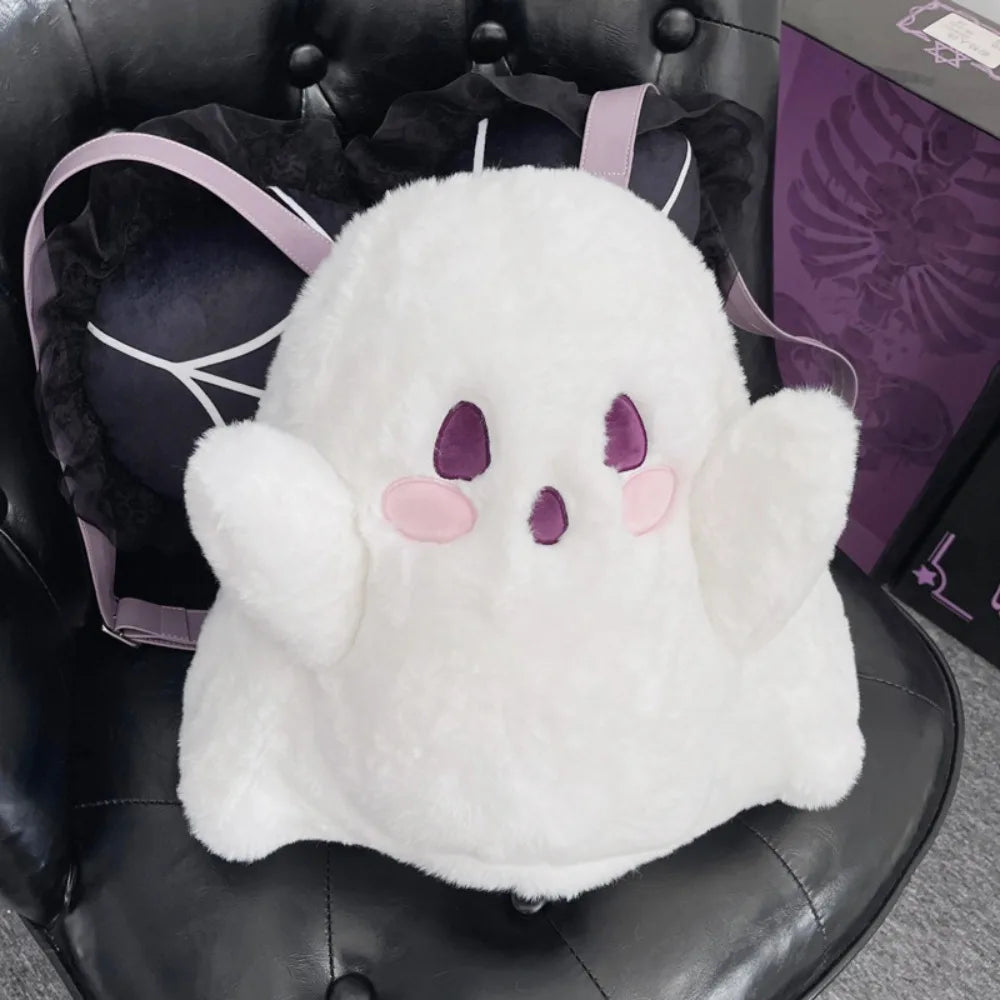 Little Ghost Backpacks For Women Classic Backpacks For Women Funny Halloween Backpacks For Women Cute Women's Chic Shoulder Bags