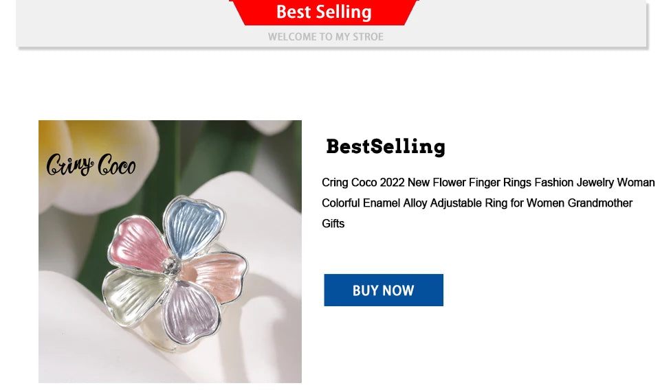 Cring Coco New in Rings Big Rings for Women Accessories Enamel Famous Woman Luxury Brand Ring Jewelry Large Extravagant Rings