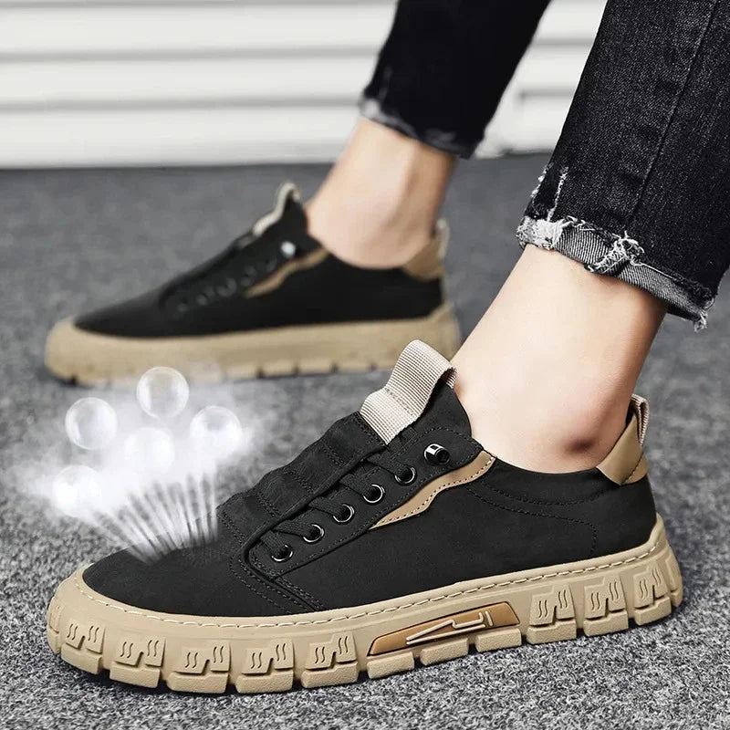 Men Shoes Ice Silk Canvas Shoes for Men 2023 New Breathable Sport Casual Shoes Slip on Men Sneakers Platform Vulcanized Loafers