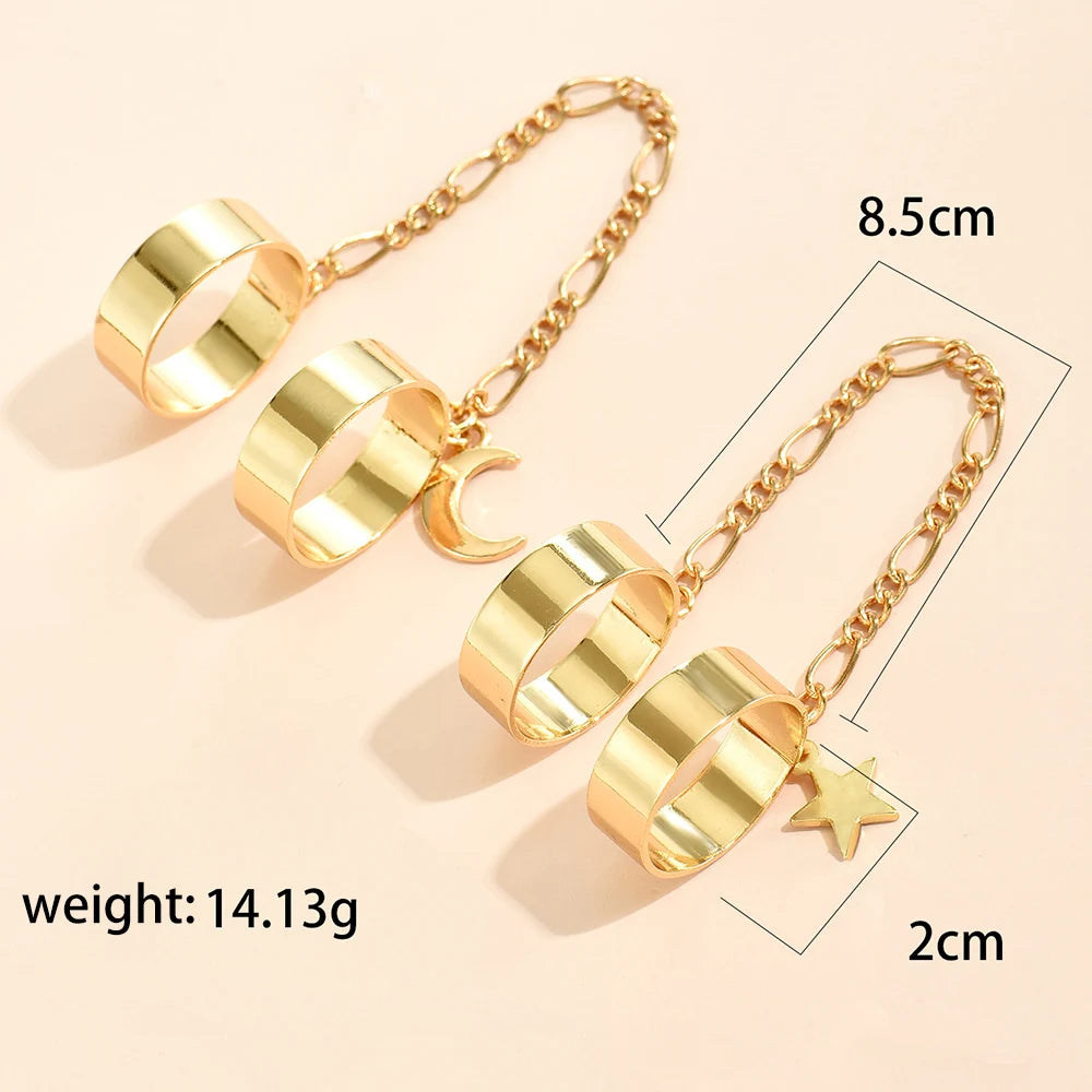 Creative Butterfly Link Chain Bracelet Connected Finger Ring Bangle Bracelets for Women Linked Hand Harness Couple Jewelry Gifts