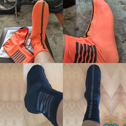 YKYWBIKE Waterproof Cycling Overshoes Bicycle Shoes Covers Reflective Windproof MTB Road Keep Warm Bike Lock Protector