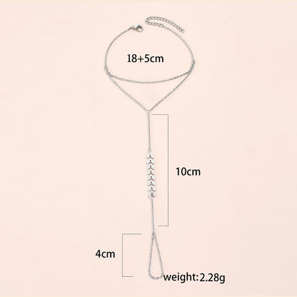 Creative Butterfly Link Chain Bracelet Connected Finger Ring Bangle Bracelets for Women Linked Hand Harness Couple Jewelry Gifts