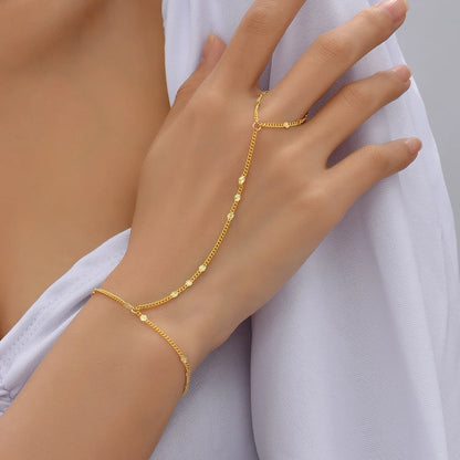 Creative Butterfly Link Chain Bracelet Connected Finger Ring Bangle Bracelets for Women Linked Hand Harness Couple Jewelry Gifts
