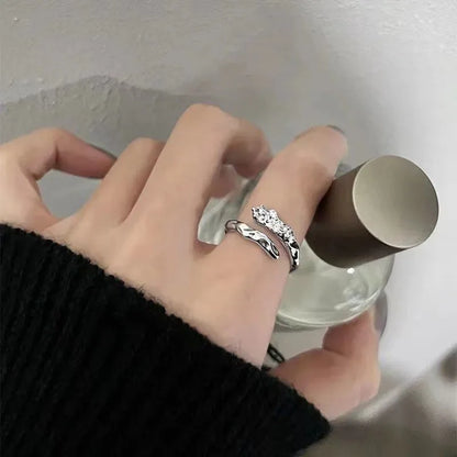 3-piece Double Layer Ring Set for Women's Punk Dark Wind Ring Set Y2K Student Light Luxury Advanced Open Ring Party Jewelry Gift