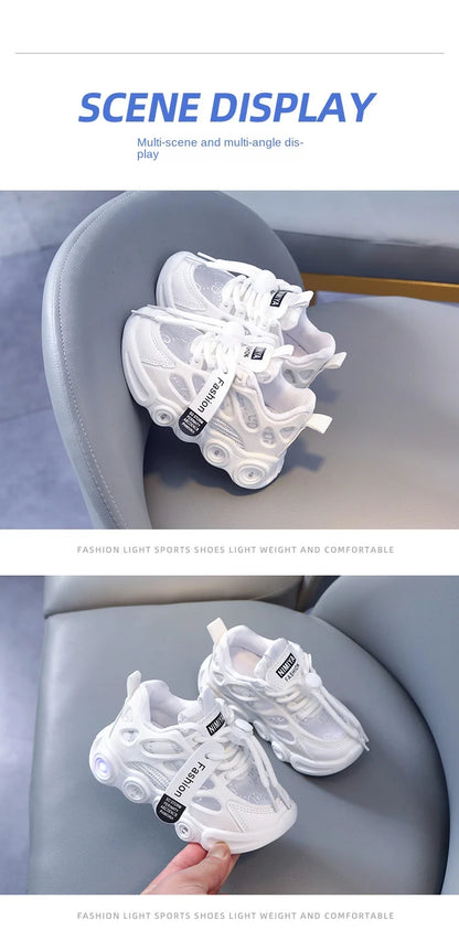 Child Fashion Sport Shoes Summer Luminous Fashion Breathable Kids Boys Net Shoes Girls LED Sneakers with Light Running Shoes