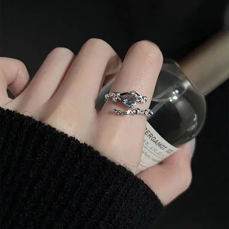 3-piece Double Layer Ring Set for Women's Punk Dark Wind Ring Set Y2K Student Light Luxury Advanced Open Ring Party Jewelry Gift